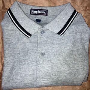 VTG King Louie Men's L Gray Polo Shirt USA Made Golf Bowling